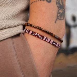 Surfer Bracelet Set for Men & Women - Handmade Boho Summer Festival Jewelry -  Men&#39;s Women&#39;s Waterproof Cotton Bracelet Set with Beads