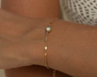 Gemstone Bracelet Gold • Stainless Steel Bracelet for Women • Delicate Bracelet • Minimalist Jewelry • Gift for Her • Dainty Jewelry