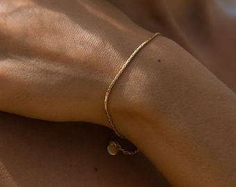 Bracciale minimalista in argento o oro • Bracciale a maglie regolabili per donna • Bracciale in acciaio inossidabile filigranato per donna • Regalo per lei