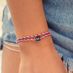 Pulsera Boho Surfer Personalizada con Letra - Pulsera Hecha a Mano para Parejas - Pulsera de la Amistad Impermeable y Ajustable SF2