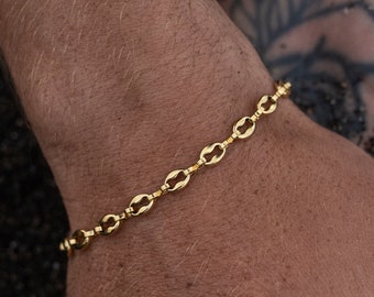 Mens Bracelet Silver / Gold • Stainless Steel Bracelets for Men • High Quality Cuban Link Chain Bracelet • Birthday Gift for Him