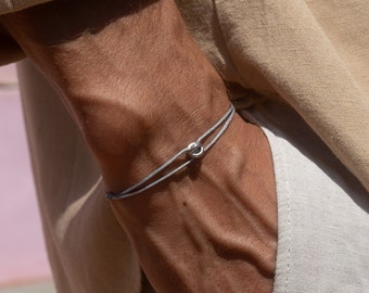 Bracciale da uomo con connettore in acciaio inossidabile • Bracciale da donna • Regolabile e impermeabile • Bracciale in corda da vela • Bracciale da surfista • Regalo per gli uomini