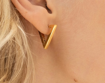 Orecchini Donna Geometrici Quadrati Irregolari | Minimal Chic Bijoux Metallo Moderno