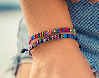 Boho Surfer Pulsera Set de 2 para Mujer y Niñas - Joyería de Festival Hecha a Mano - Pulsera Surfer Accesorios de Playa - Pulseras de la Amistad