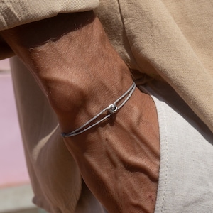 Mens Bracelet with Stainless Steel Rings • Adjustable Bracelet Men • Waterproof Bracelet Women • Mens Jewelry • Gift For Him