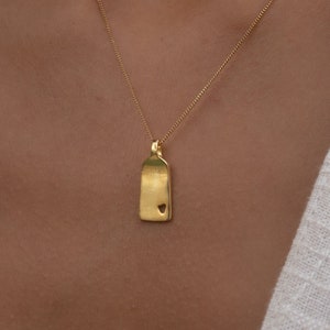 Collier cœur en argent sterling 925 pour femme • Collier minimaliste avec pendentif cœur • Chaîne en or filigrane • Cadeau pour elle