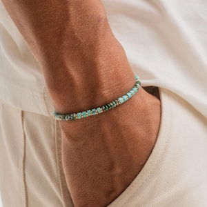 Herenarmband met parels • Parelarmband handgemaakt • Surferarmband • Geluksarmband • Cadeau voor hem • Vriendschapsarmbanden