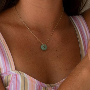 Gemstone Necklace for Women • Gold Necklace with Pendant • Stainless Steel Gold Chain • Friendship Necklace • Gift for Her