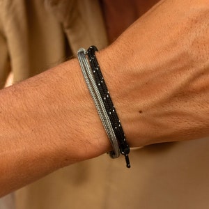 Herenarmbandenset • Surferarmband set van 2 • 2x waterdichte armband • Koordarmband voor dames • Verstelbare surferarmband • Stoffen armband