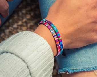Handgeweven surferarmband: boho veelkleurige nylon vriendschapsarmbanden, macraméarmband - België