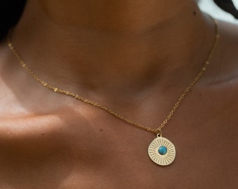 Collier avec pendentif soleil argent ou or • Collier femme bohème minimaliste • Collier filigrane • Idée cadeau avec coffret cadeau