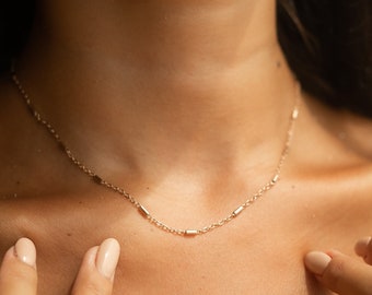 Minimalistische ketting in goud of zilver of Rose • Link Chain vrouwen • Choker • ketting vrouwen • cadeau voor haar • dames