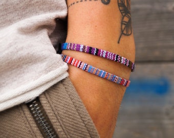 Boho Surfer Bracelet Set de 2 pour femmes et hommes - Bijoux de festival faits à la main - Surfer Bracelet Accessoires de plage - Imperméable et réglable