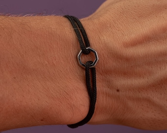 Bracelet homme avec connecteur en acier inoxydable • Bracelet corde à voile • Bracelet surfeur • Ajustable & étanche • Cadeau homme + elle