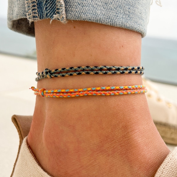 Surfer  Beach Anklet for Men and Women - Mens Boho Ethno Ankle Bracelet - Womens Ankle Chain - Handmade Festival Jewelry - Waterproof