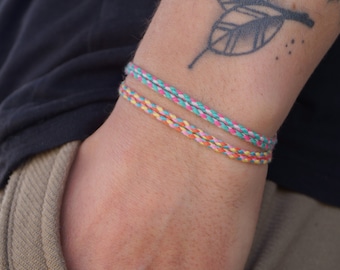 Surferarmbandenset (2 stuks) voor dames en heren - Handgemaakte boho festival sieraden - Surferarmband strandaccessoires - Waterdicht en verstelbaar