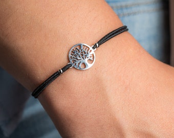 Pulsera elástica con colgante árbol de la vida para niñas y mujeres - joyas para niñas - como un amuleto de la suerte pulsera de la amistad idea de regalo