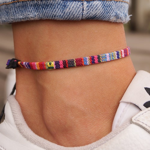 Surfer Beach Anklet for Women and Men - Womens Boho Ethno Ankle Bracelet - Mens Ankle Chain - Handmade Festival Jewelry - Waterproof