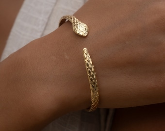 RVS armband goud • Boho sieraden voor dames • Slangen armband in maat verstelbaar • Cadeau-idee voor dames • In maat verstelbaar