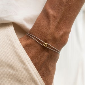 Mens Bracelet with Stainless Steel Rings Adjustable Bracelet Men Waterproof Bracelet Women Mens Jewelry Gift For Him image 1