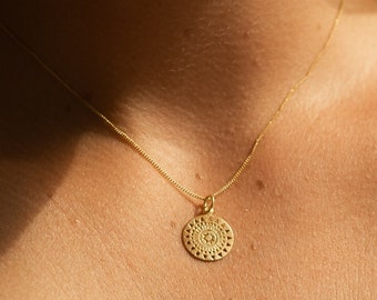 925 Silver Sun Necklace Silver or Gold • Minimalist Charm Necklace • Fine Necklace with Pendant  • Ready to Gift incl. Gift Box