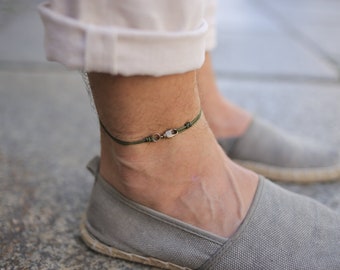 Surfer Beach Anklet for Men or Women - Mens Boho Ankle Bracelet - Womens Ankle Chain - Handmade Festival Jewelry - Waterproof & Adjustable