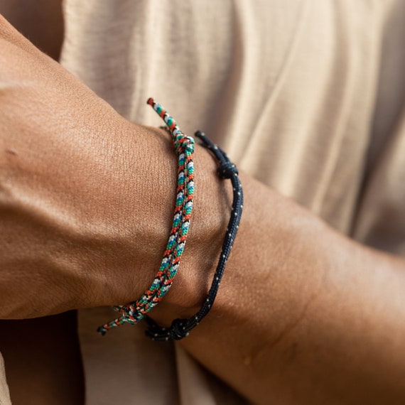 Surfer Bracelet Set for Men and Women - Handmade Boho Summer Festival Jewelry -  Mens Womens Waterproof Cotton Bracelet Set - Birthday Gift