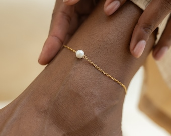 Elegant Pearl Anklet • Minimalist Dainty Pearl Anklets Summer Jewelry For Women • Trendy Foot Bracelet • Unique Jewelry • Bridesmaid gift