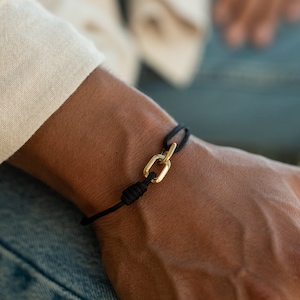 Herren Armband mit Edelstahl Verbinder Segeltau Armband Surfer Armband Verstellbar & Wasserfest Geschenk für Männer Sie Bild 6