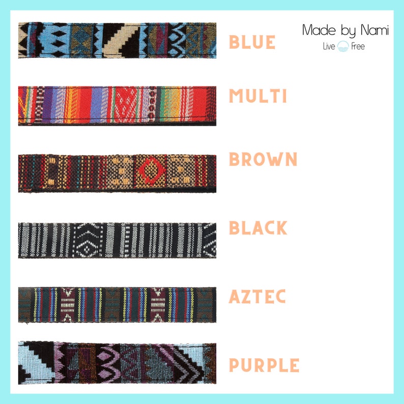 Boho Hundehalsband Breit Buntes Halsband für Hunde aus gewebtem Nylon in 4 verschiedenen Längen Für kleine und große Hunde Bild 6