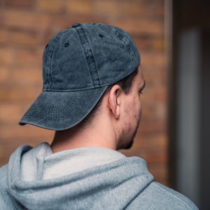 Casquette de baseball look usé taille ajustable vert avec imprimés casquettes de baseball soft shell festival d'été casquette à visière couvre-chef unisexe Black