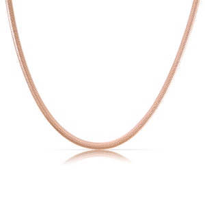 Minimalistische Schlangenkette Gold Silber Rosé Halskette Schlangen Design 3mm Choker Halskette Damen Gliederkette Geschenk für Sie Roségold