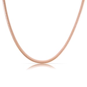 Minimalistische Schlangenkette Gold Silber Rosé Halskette Schlangen Design 3mm Choker Halskette Damen Gliederkette Geschenk für Sie Bild 2