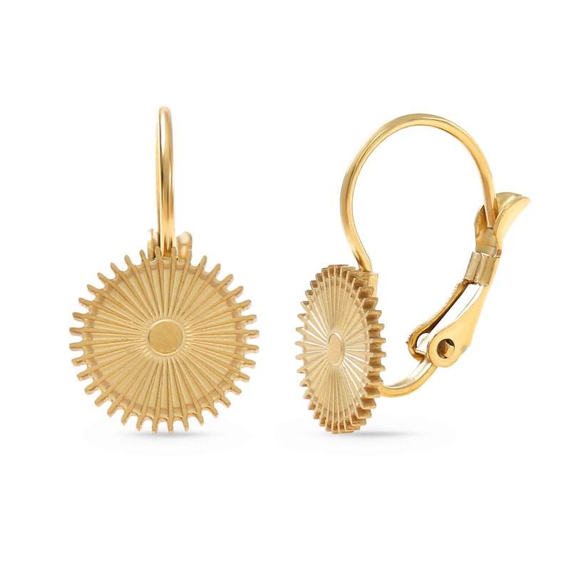 Ohrringe Gold Ohrringe Sonne Gold Ohrringe Geschenk für Sie Frauen Schmuck Mandala Ohrringe Bild 5
