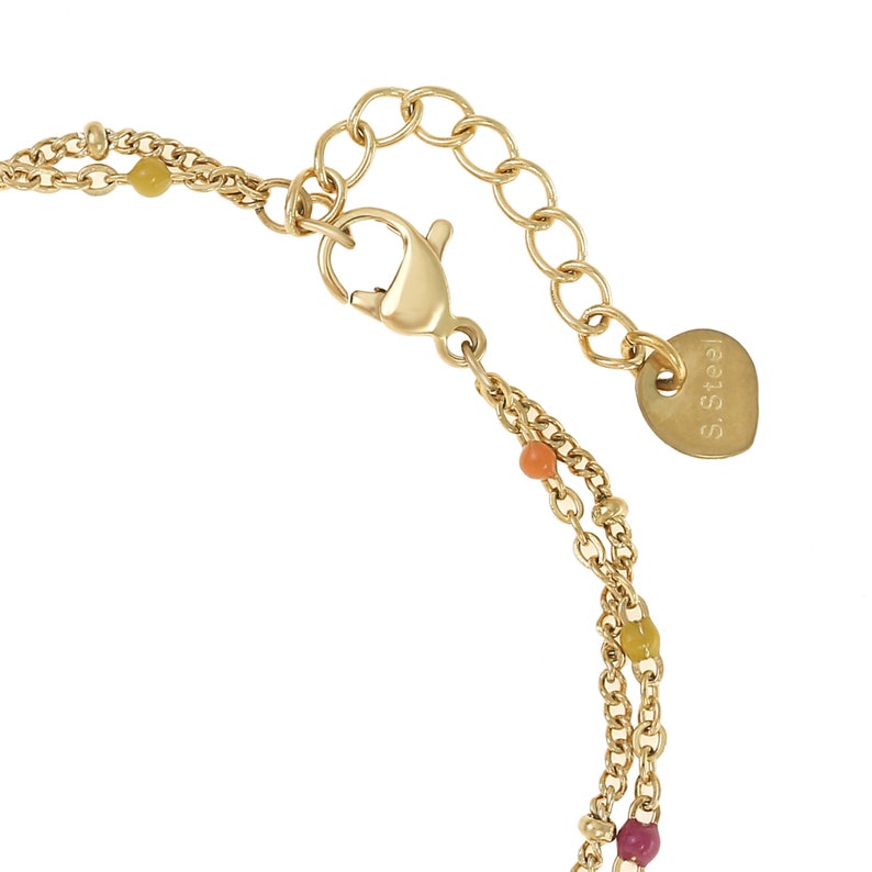 Minimalist Womens Bracelet with Beads Adjustable Cuban Link Chain Bracelet Fine Stainless Steel Bracelet Minimal Womens Jewelry image 5