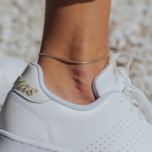 Snake Design Anklet Gold Rosé Silver Thin Womens Anklet Minimalist Ankle Chain Bracelet Adjustable & Waterproof Gift for Her Silver