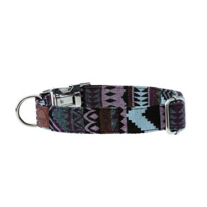 Handmade Boho Dog Collar Colorful wide collar for dogs made of woven nylon in different colors and 4 lengths for small and large dogs image 2