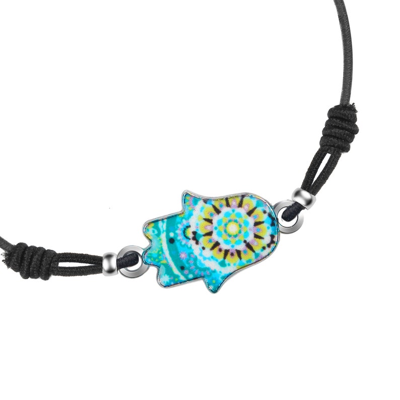 Made by Nami in 6 colors Anklets for Women Ankle Bracelet Boho Surfer Jewelry with Hamsa Hand Charm Handmade