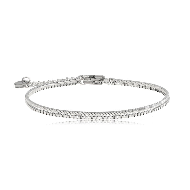 Ensemble de bracelets pour hommes Argent / Or Bracelets minimalistes pour hommes Bracelet design serpent en acier inoxydable Cadeau d'anniversaire pour lui image 5