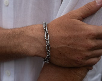 Mens Bracelet Silver / Gold • Stainless Steel Bracelets for Men • High Quality Cuban Link Chain Bracelet • Birthday Gift for Him