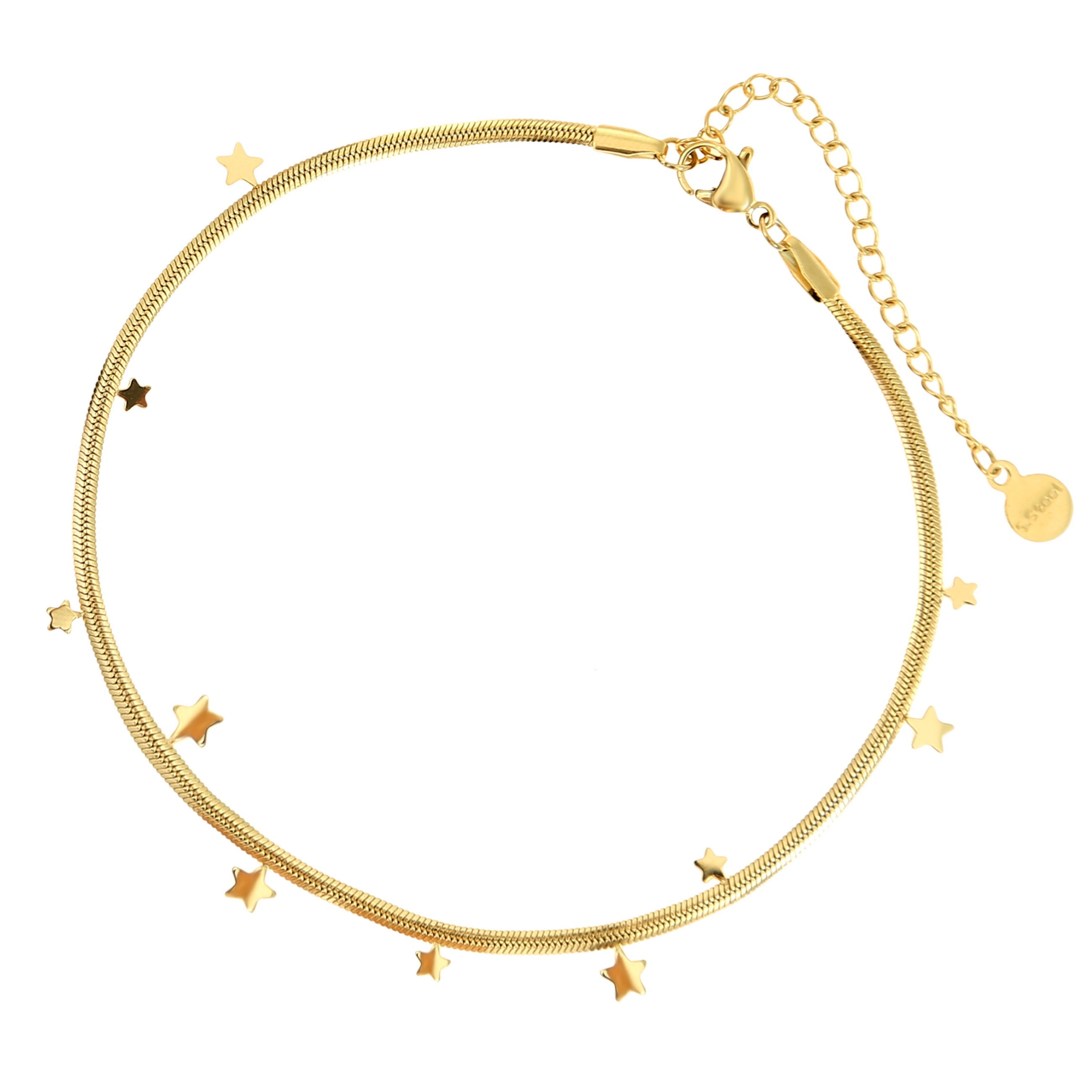 Kim Johanson Damen Fußkettchen Alba In Gold – Edelstahl Fußkette Mit 6 Kugeln, Wasserfest & Verstellbar