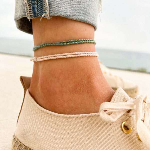 Surfer  Beach Anklet for Men and Women - Mens Boho Ethno Ankle Bracelet - Womens Ankle Chain - Handmade Festival Jewelry - Waterproof