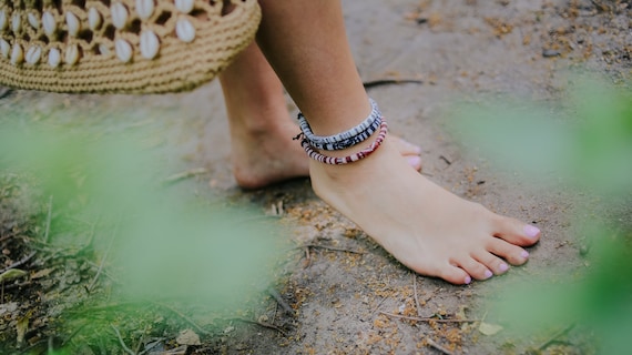 3x Boho Surfer Footband Tobilleras de mujer Handmade - Etsy España