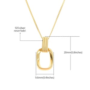 Minimalistische Halskette mit Anhänger 925 Silber Kette Goldkette mit ineinander verschlungenem Anhänger Geschenk für Sie Bild 6