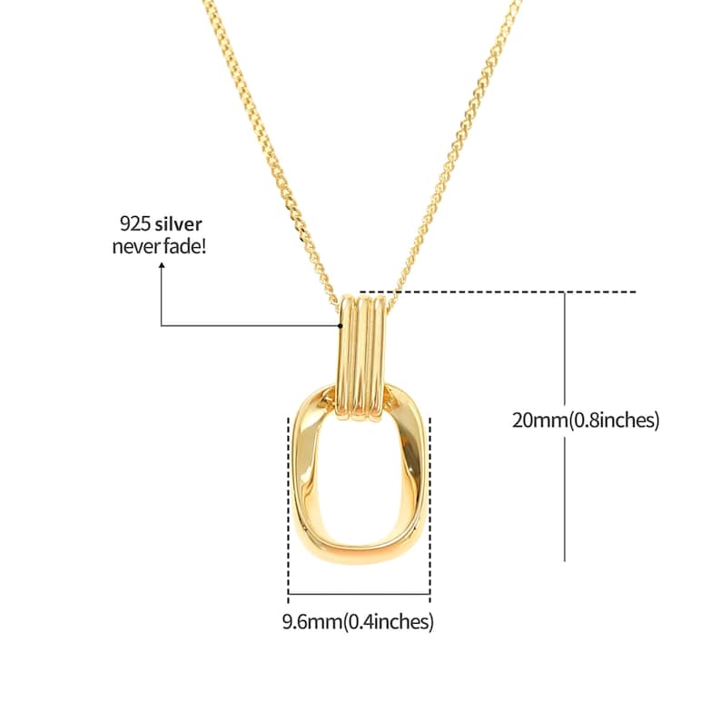 Minimalistische Halskette mit Anhänger 925 Silber Kette Goldkette mit ineinander verschlungenem Anhänger Geschenk für Sie Bild 6