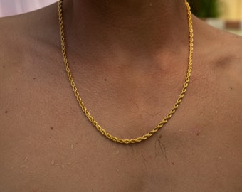 Collana con filo in oro o argento • Collana da uomo in acciaio inossidabile • Catena a maglie da uomo • Catena d'oro da uomo • Collana surfista • Regalo per lui