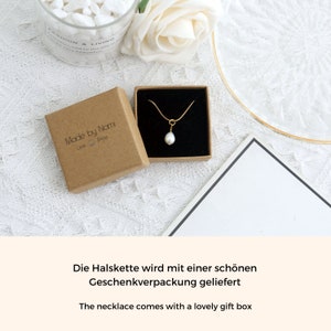 Minimalistische Halskette mit Edelstein Anhänger Edelstein Choker Kette aus Edelstahl Filigrane Goldkette Geschenk für Sie mit Box Bild 10