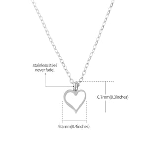 Collier avec pendentif coeur en argent ou or Collier coeur minimaliste Collier pour femme en acier inoxydable Cadeau pour elle avec coffret cadeau image 7