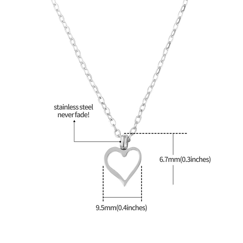 Collier avec pendentif coeur en argent ou or Collier coeur minimaliste Collier pour femme en acier inoxydable Cadeau pour elle avec coffret cadeau image 7