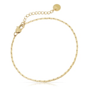 Minimalistisches Armband Silber oder Gold Gliederarmband Verstellbar für Damen Filigrane Edelstahl Armkette Frauen Geschenk für Sie Gold